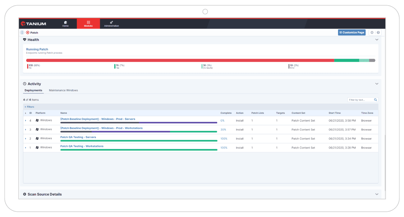 Patching effectiveness tracking