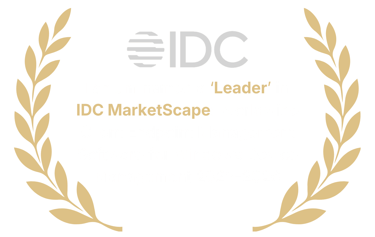 IDC recognition white logo