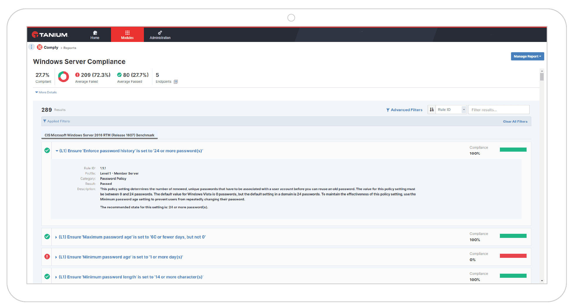 Alignment with regulatory and corporate requirements