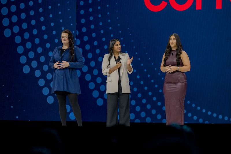 Image of Tanium Sr. Director of Security and Product Design Research Melissa Bischoping, Tanium VP of AI Harman Kaur, and Tanium Sr. Director of Product Management Stephanie Aceves