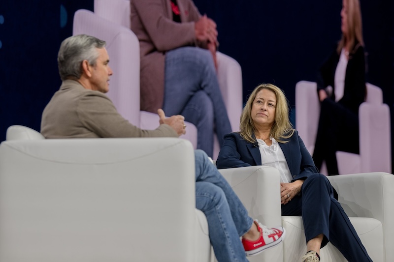 Image of Tanium CEO Dan Streetman and Senior Vice President Global Cyber Security Services at Fiserv Pam Gott