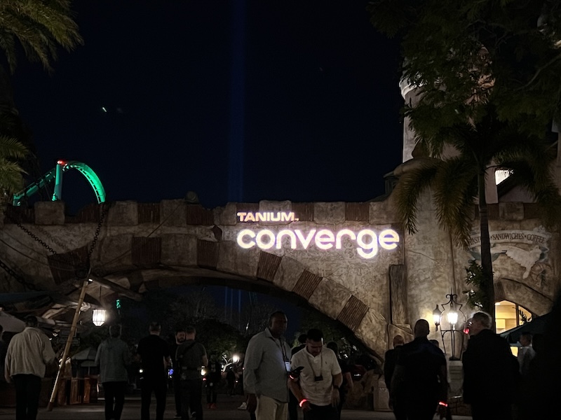 Converge Universal Studios Tanium sign