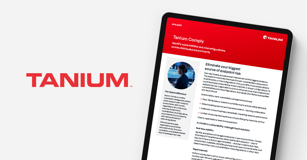 Tanium Comply data sheet Tanium