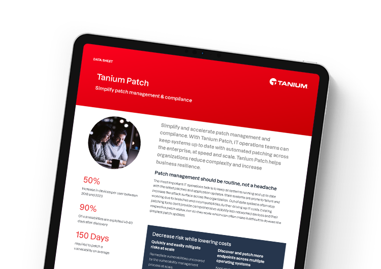 Mobile featured image: Tanium Patch data sheet