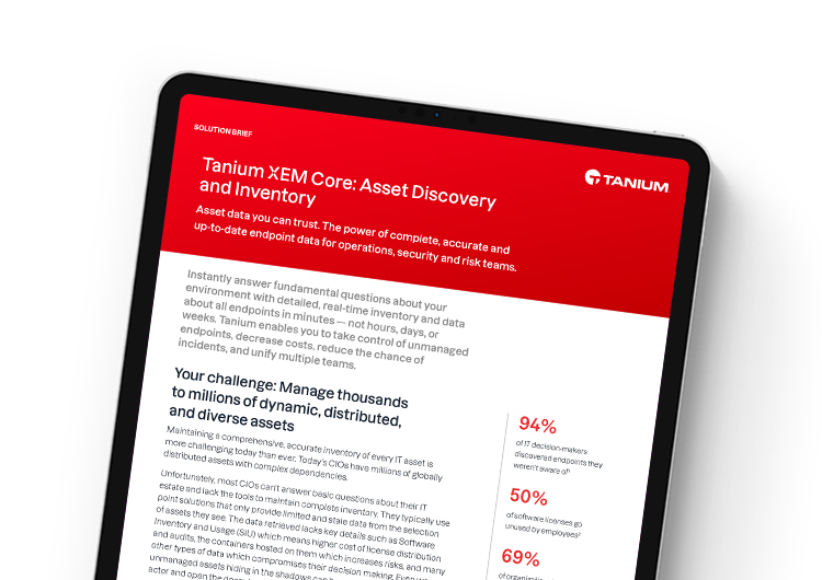 Mobile featured image: Tanium XEM Core: Asset Discovery and Inventory