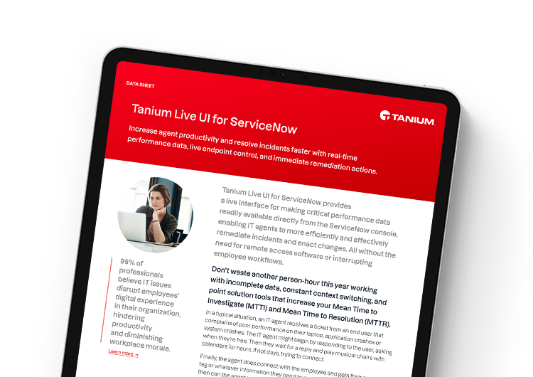 Mobile featured image: Tanium Live UI for ServiceNow