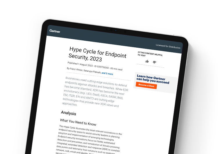 mobile featured image. Gartner® Hype Cycle™ for Endpoint Security, 2023