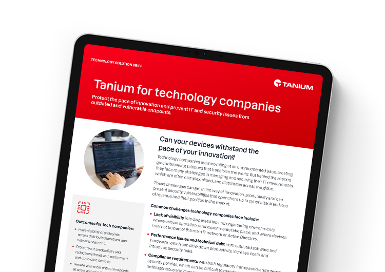 Mobile featured image: Tanium for technology companies industry brief