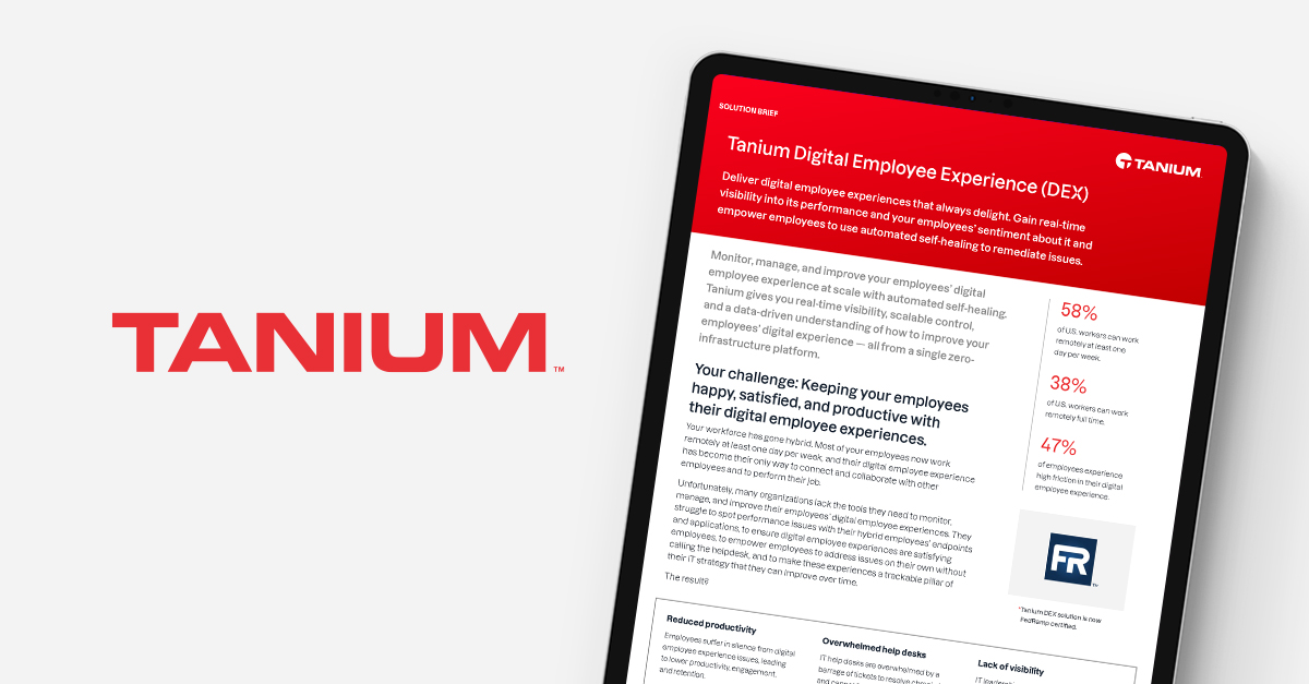 Tanium Digital Employee Experience (DEX) | Tanium