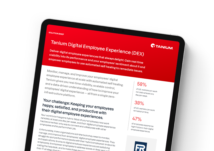 Mobile featured image. Tanium Digital Employee Experience solution brief