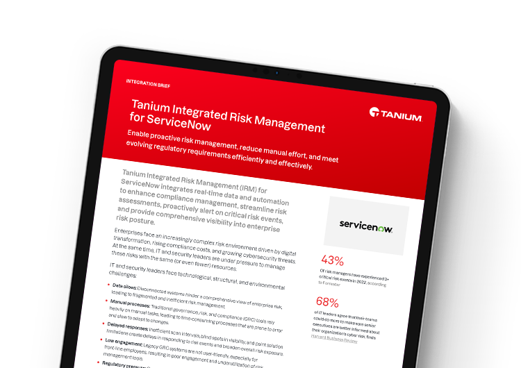 Mobile featured image: Tanium IRM for ServiceNow brief