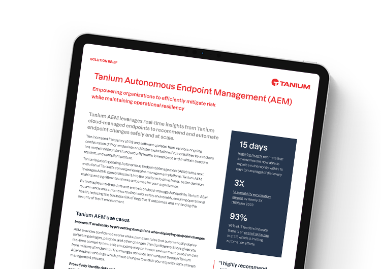 Mobile featured image: Tanium Autonomous Endpoint Management condensed